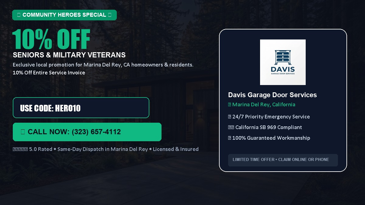 10% OFF Senior Citizens (65+) & Military / Veteran Community Discount in Marina Del Rey, CA